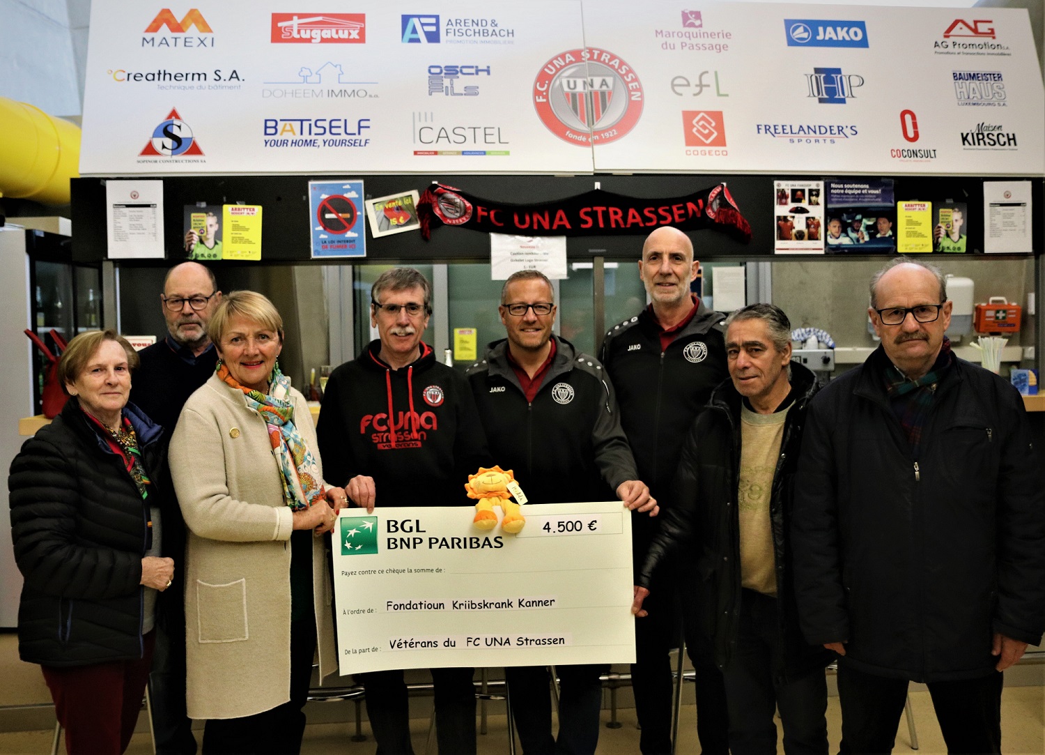 CHARITY CUP 2019 - CHEQUE DE 4.500€ POUR LA FONDATIOUN KRIIBSKRANK KANNER