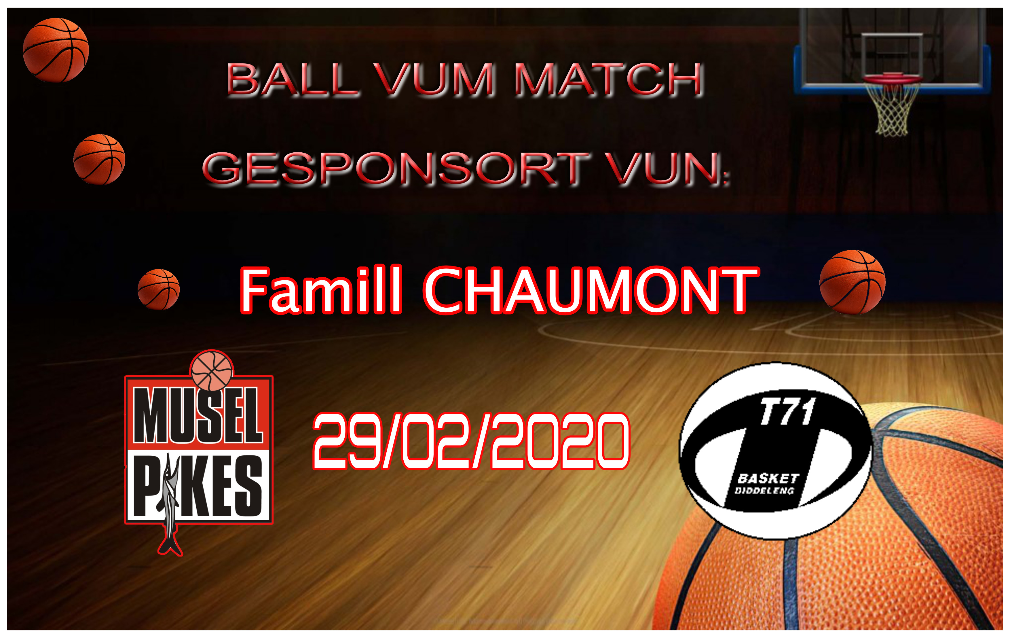 Ball vum Match Musel Pikes-T71 Dudelange