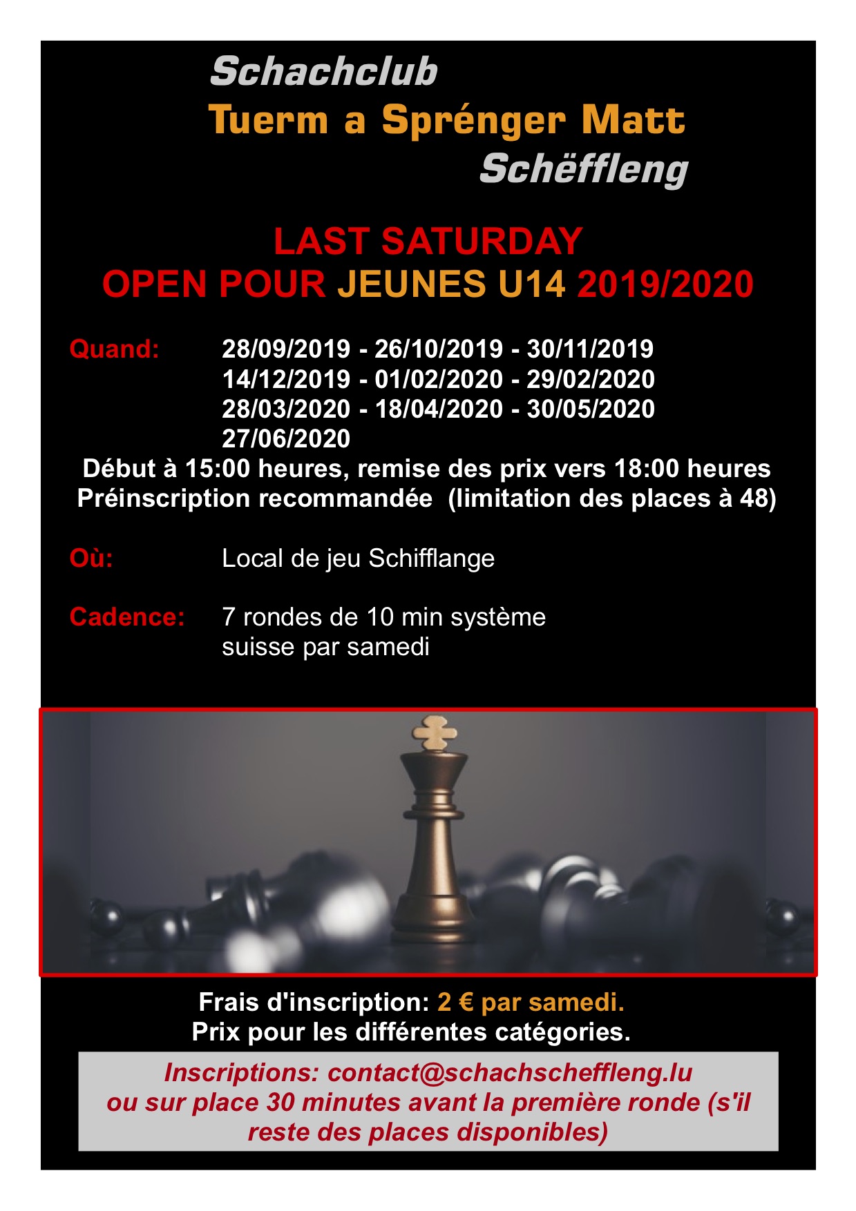Chess results - Open Jeunes Schifflange 29 February 2020 Chess results - Open Jeunes Schifflange 29 February 2020