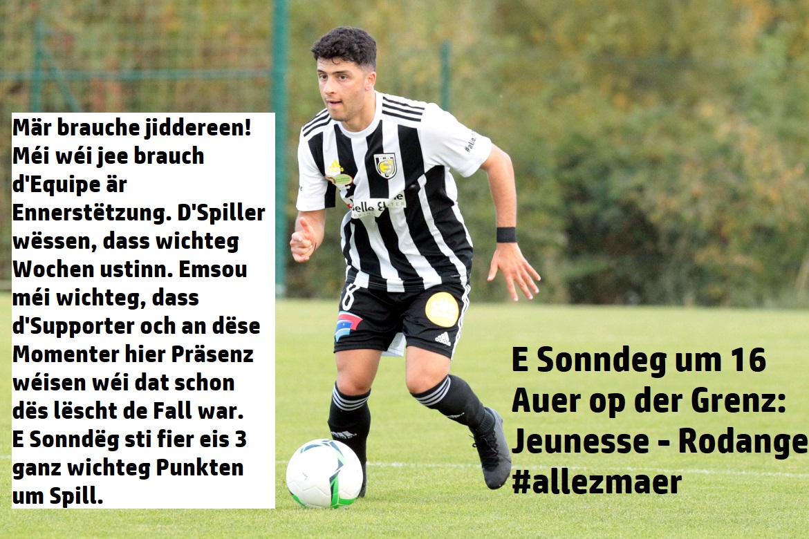 CE DIMANCHE MATCH À DOMICILE CONTRE RODANGE