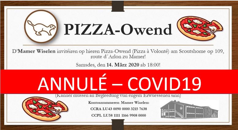 Annulation Pizzaowend