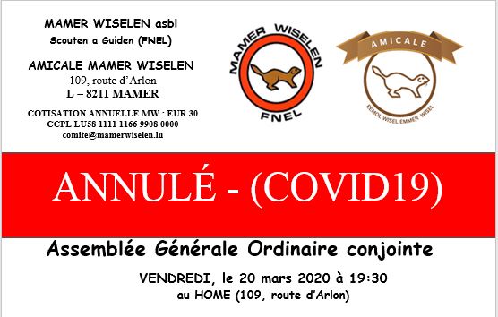 Annulation AG conjointe Mamer Wiselen et Amicale MW