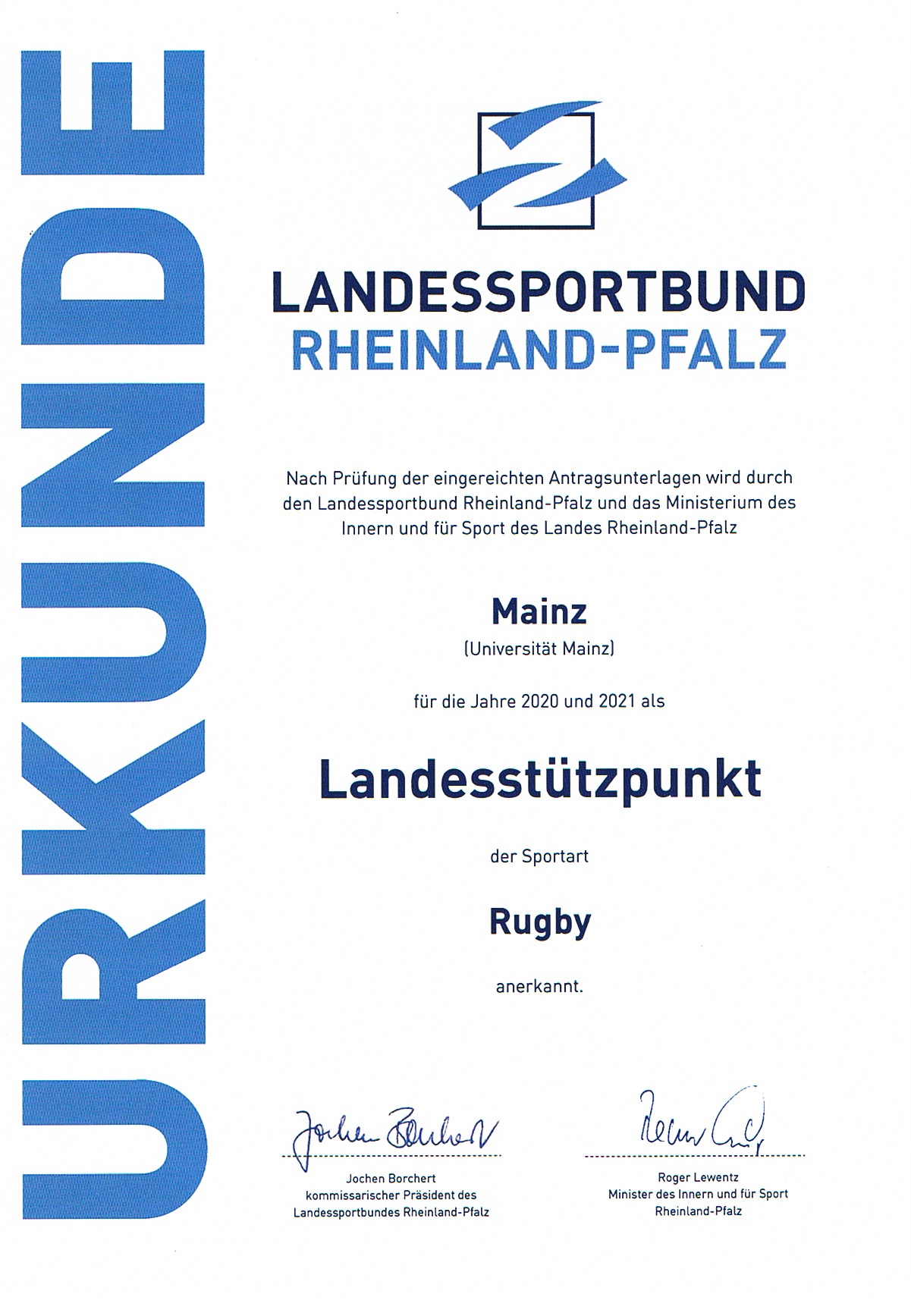 Rugby Verband behält Landesstützpunkt für weitere zwei Jahre