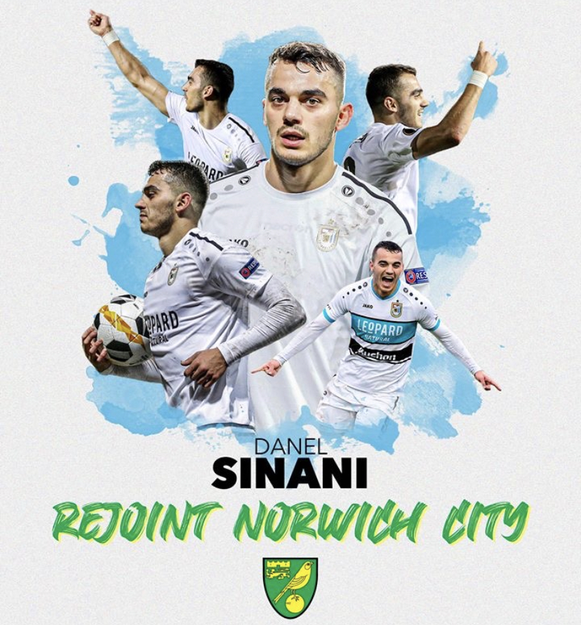 Transfer de Danel Sinani à Norwich City Transfer de Danel Sinani à Norwich City
