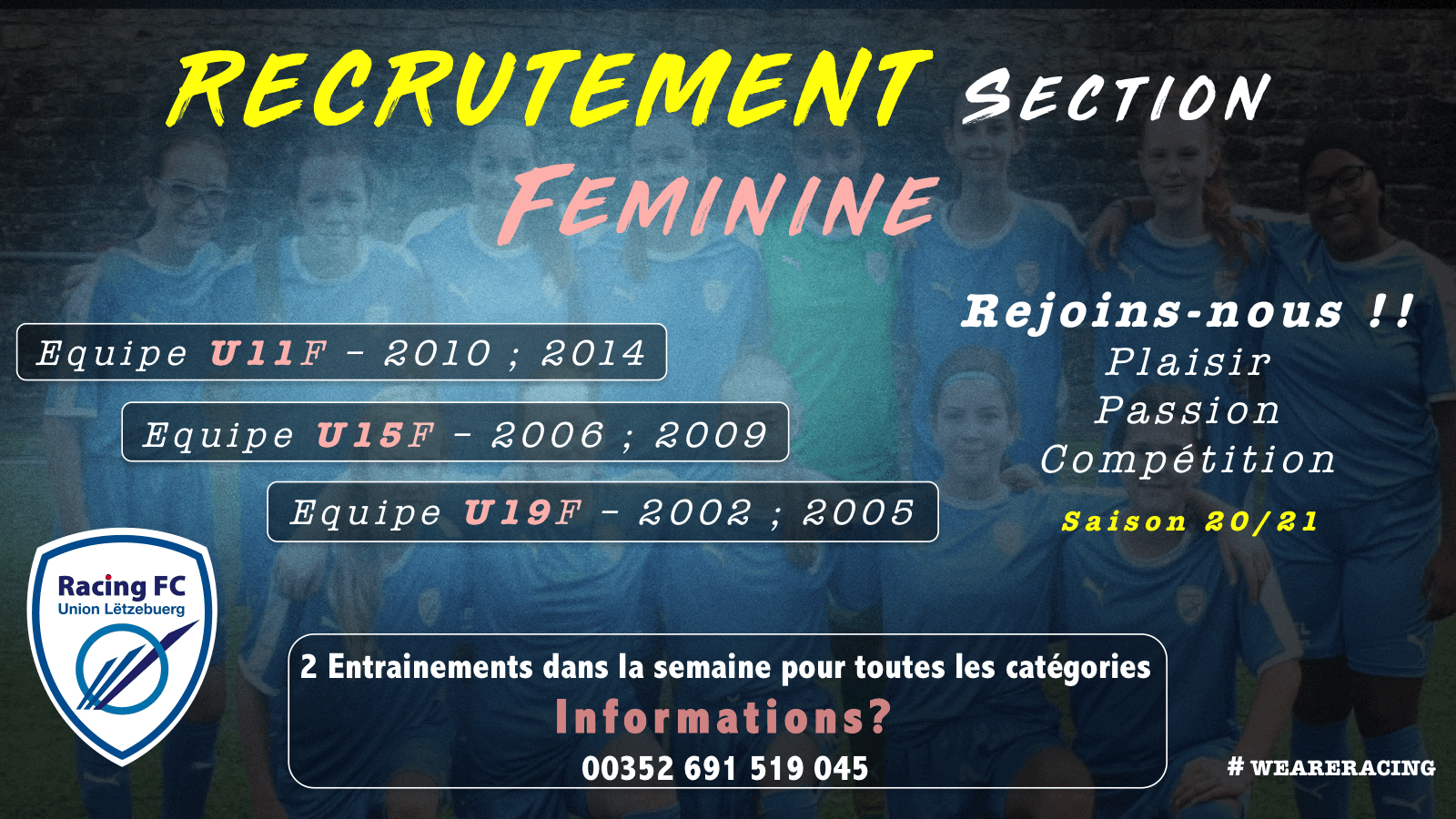 RECRUTEMENT - Section Féminine S20/21