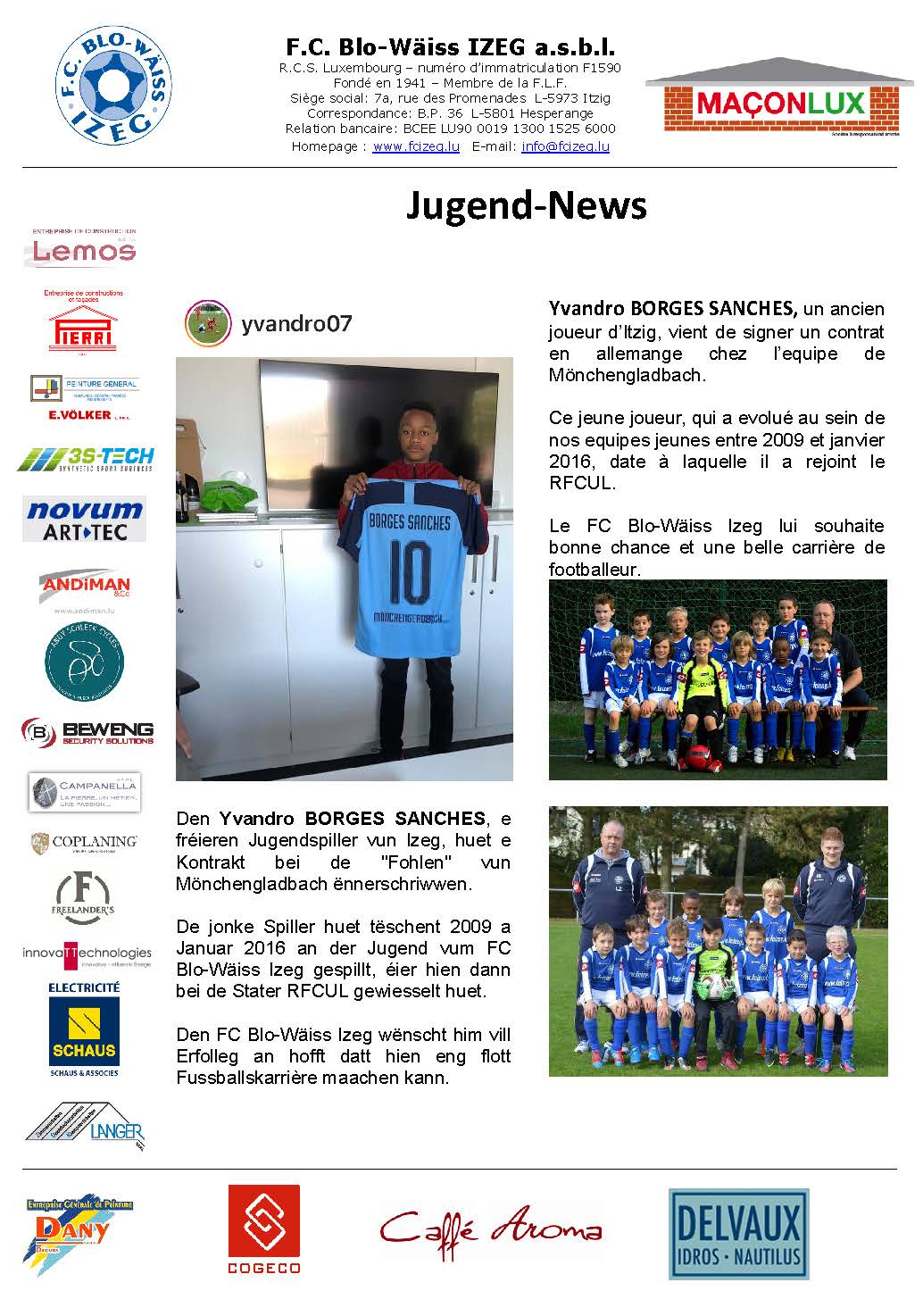 Transfert bei d'Fohlen op Mönchengladbach