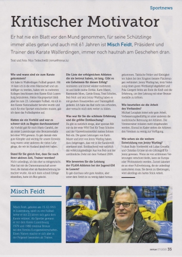 En engagéierten Trainer - Revue Artikel