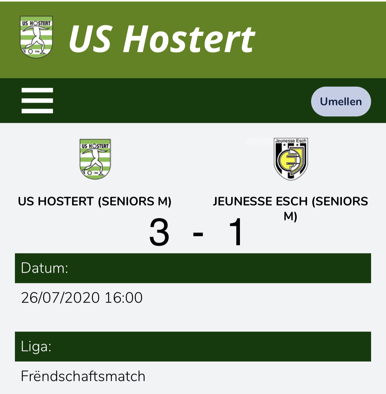 US HOSTERT - Jeunesse Esch 3-1 US HOSTERT - Jeunesse Esch 3-1