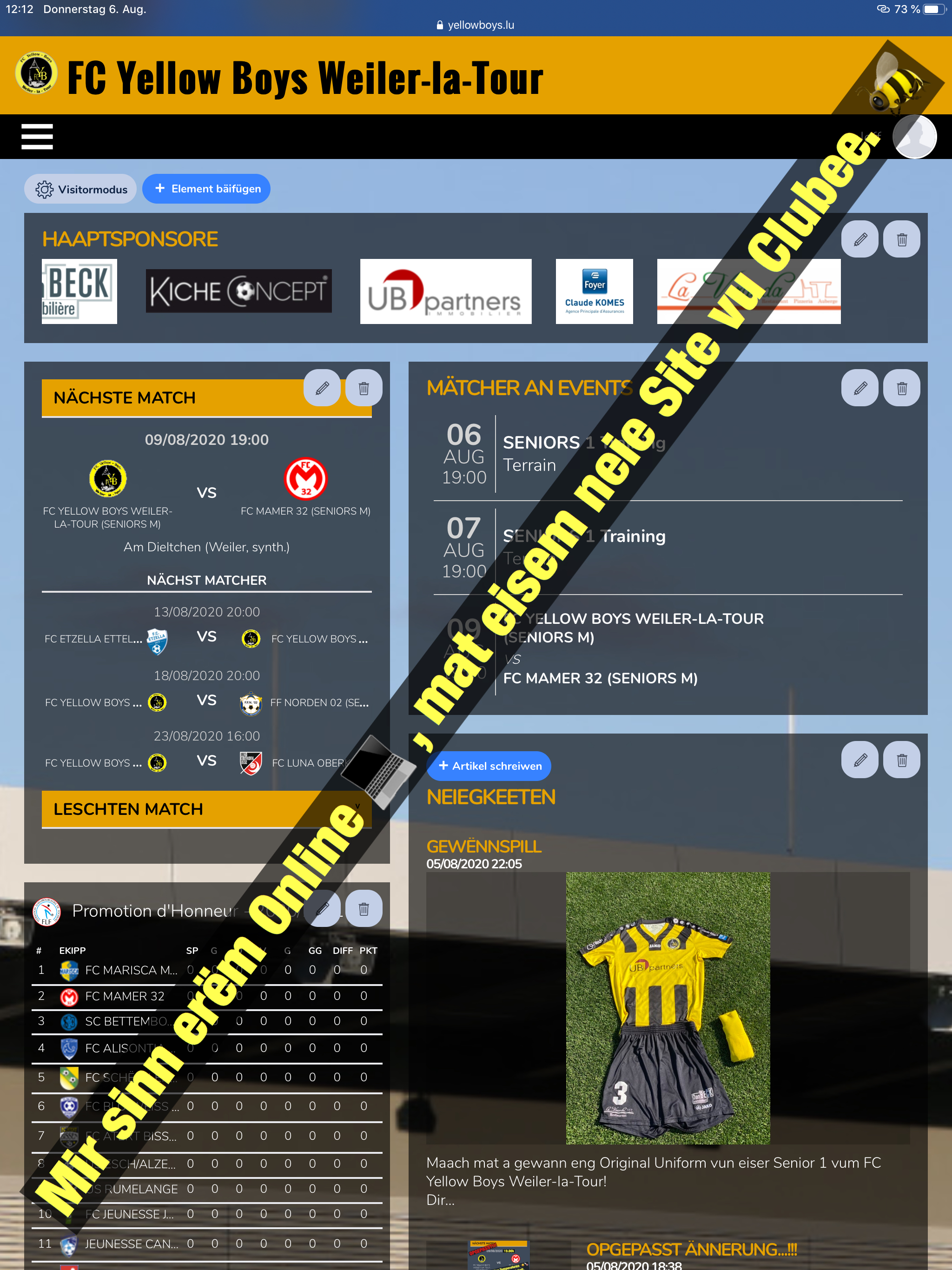 Eisen neie Site vu Clubee.