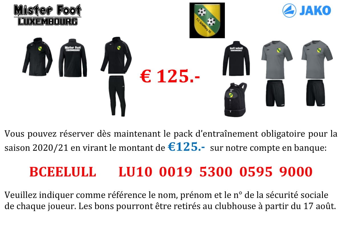 commande pack entraînement obligatoire