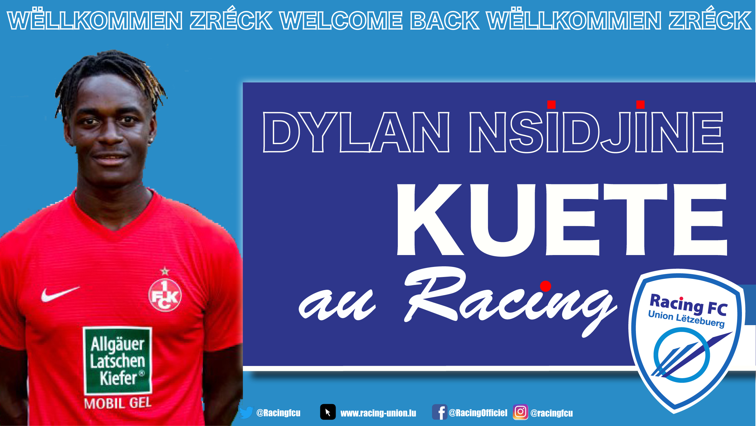 Mercato : Dylan Kuete rejoint le Racing pour 3 ans Mercato : Dylan Kuete rejoint le Racing pour 3 ans