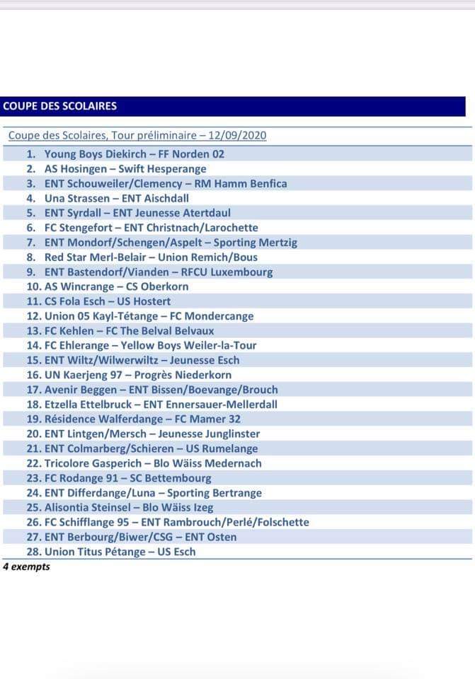 Auslousung coupe des scolaires