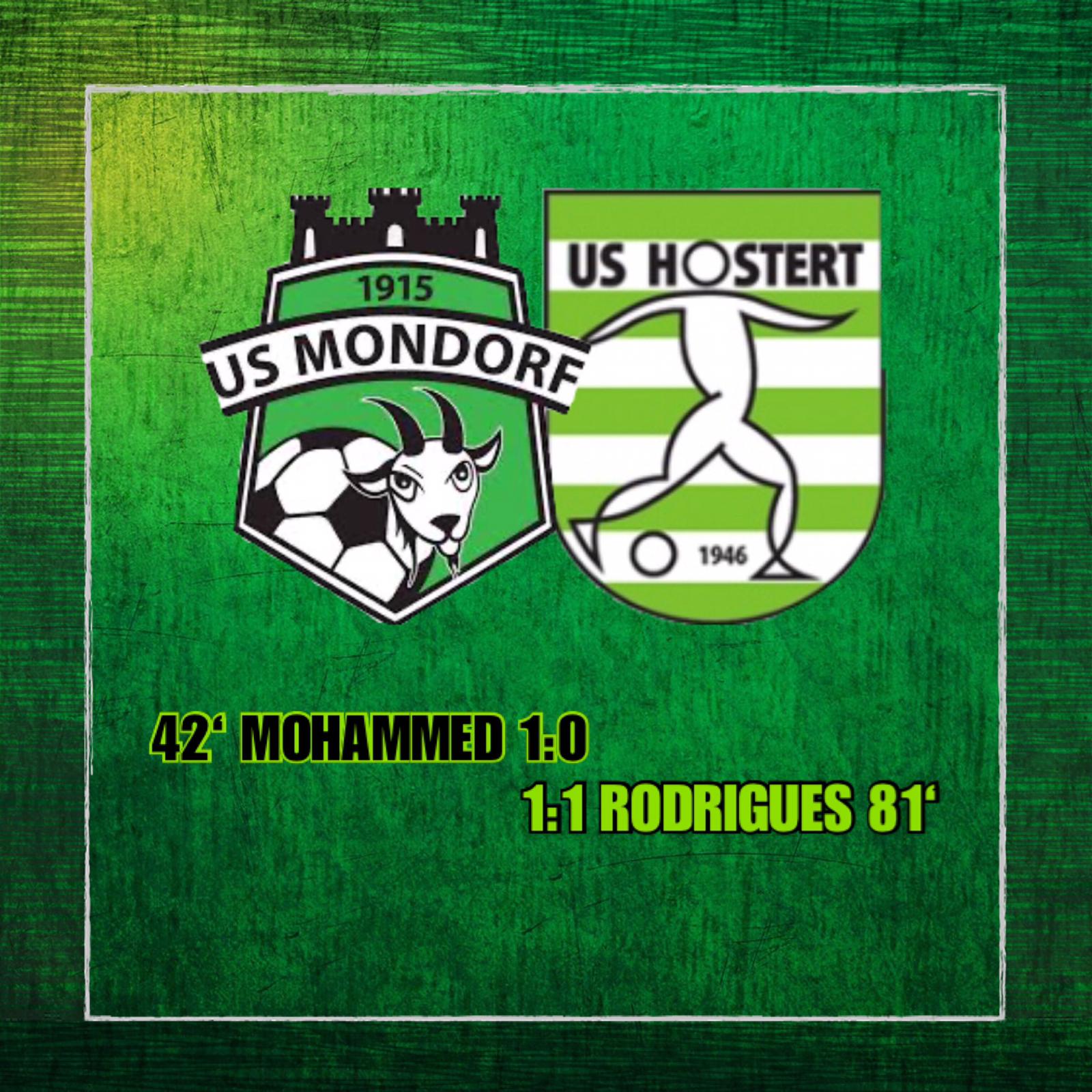 US MONDORF - US HOSTERT. 1 - 1 (1-0) US MONDORF - US HOSTERT. 1 - 1 (1-0)