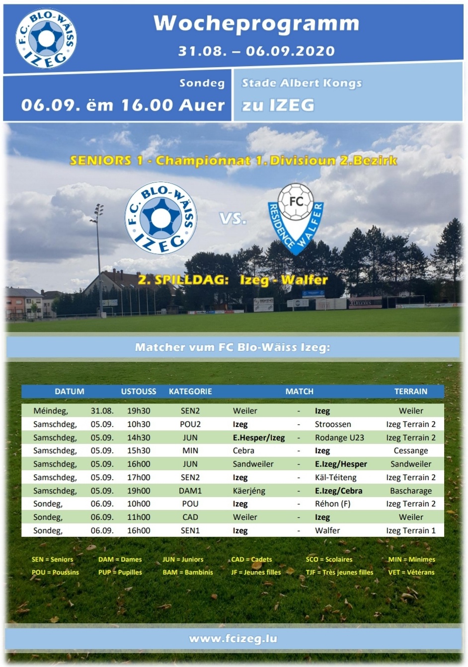 WOCHEPROGRAMM VUM 31.08. BIS DE 06.09.