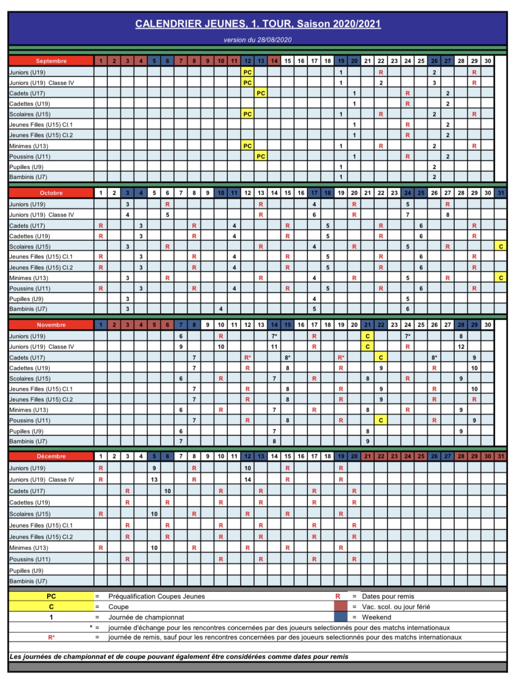 Hei ass de Spillplang 2020/2021 (1. Tour)
