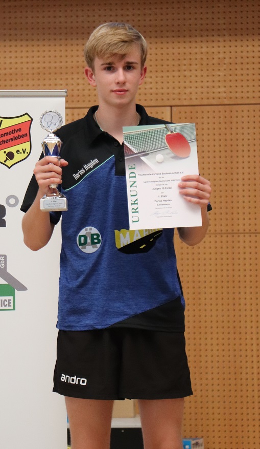Darius Heyden mit Erfolg bei der Landesrangliste Jungen 18 Darius Heyden mit Erfolg bei der Landesrangliste Jungen 18