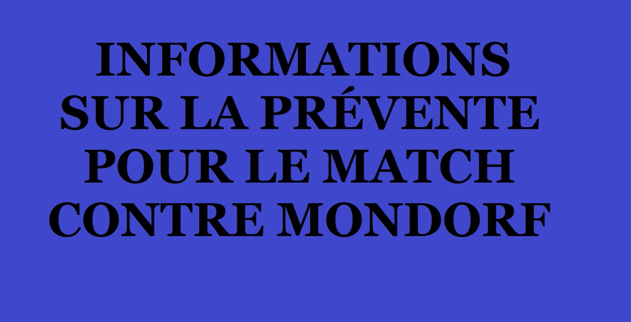 PRÉVENTE POUR LE PROCHAIN MATCH À DOMICILE PRÉVENTE POUR LE PROCHAIN MATCH À DOMICILE
