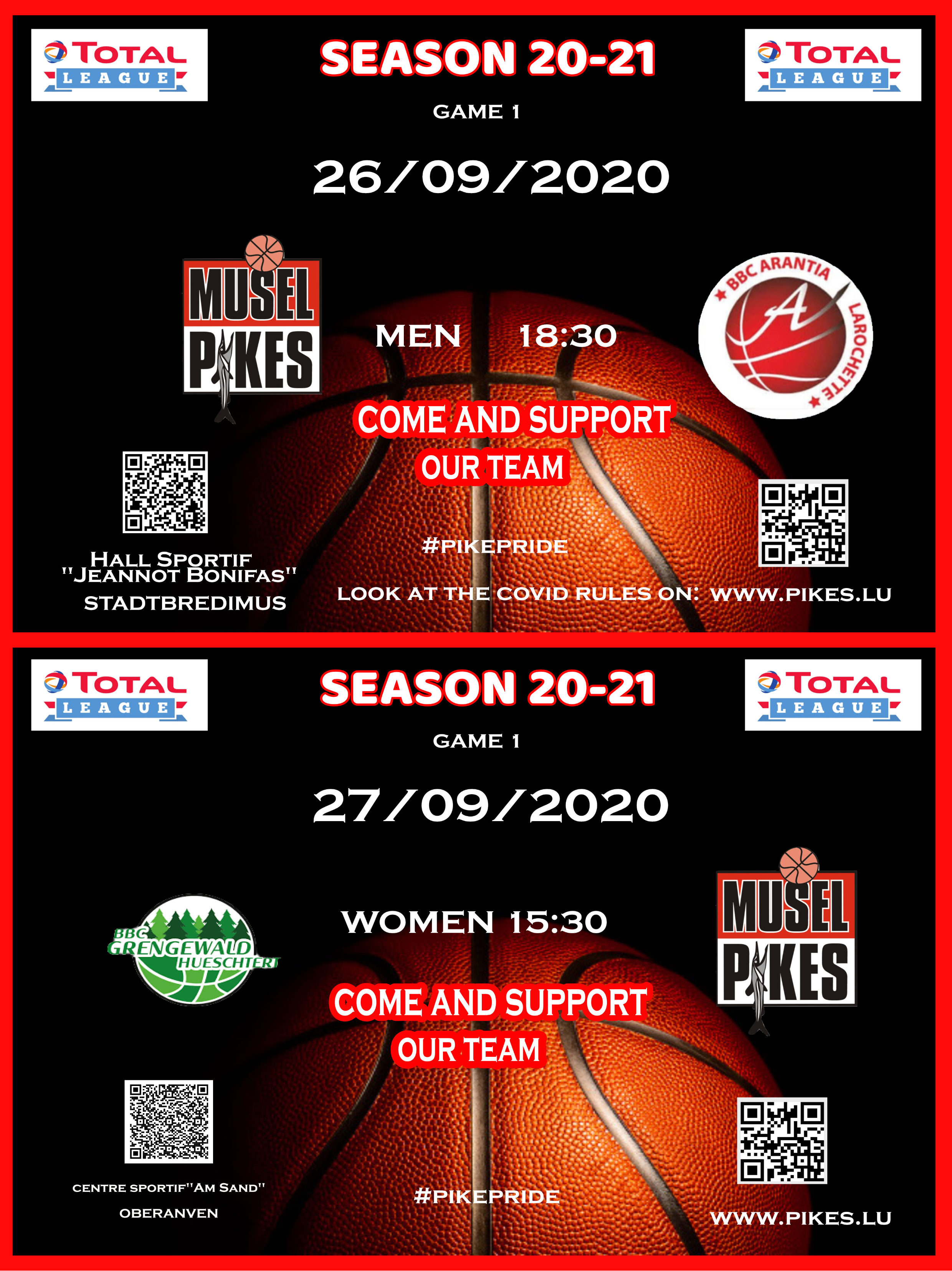 Season 20-21 Gameday 1 men & women