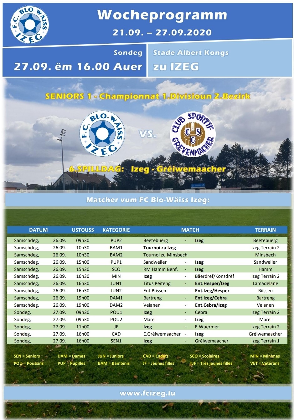 WOCHEPROGRAMM VUM 21.09. BIS DEN 27.09. - UPDATE!