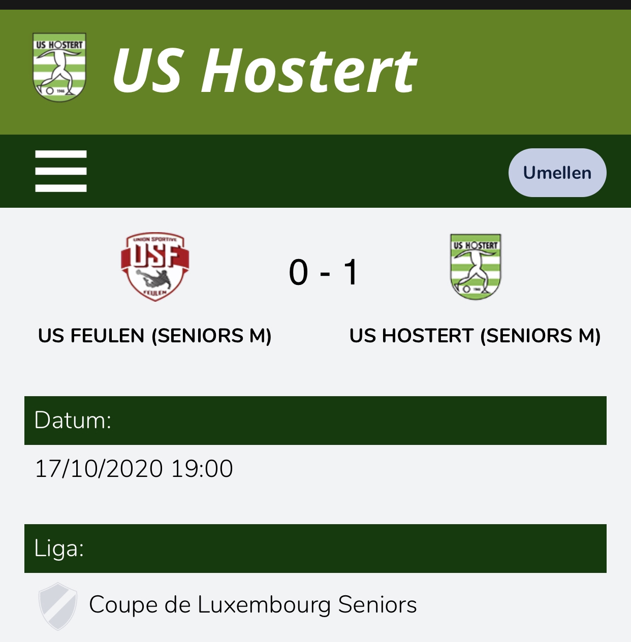 USH qualifizéiert sech fir di next Ronn an der Coupe.