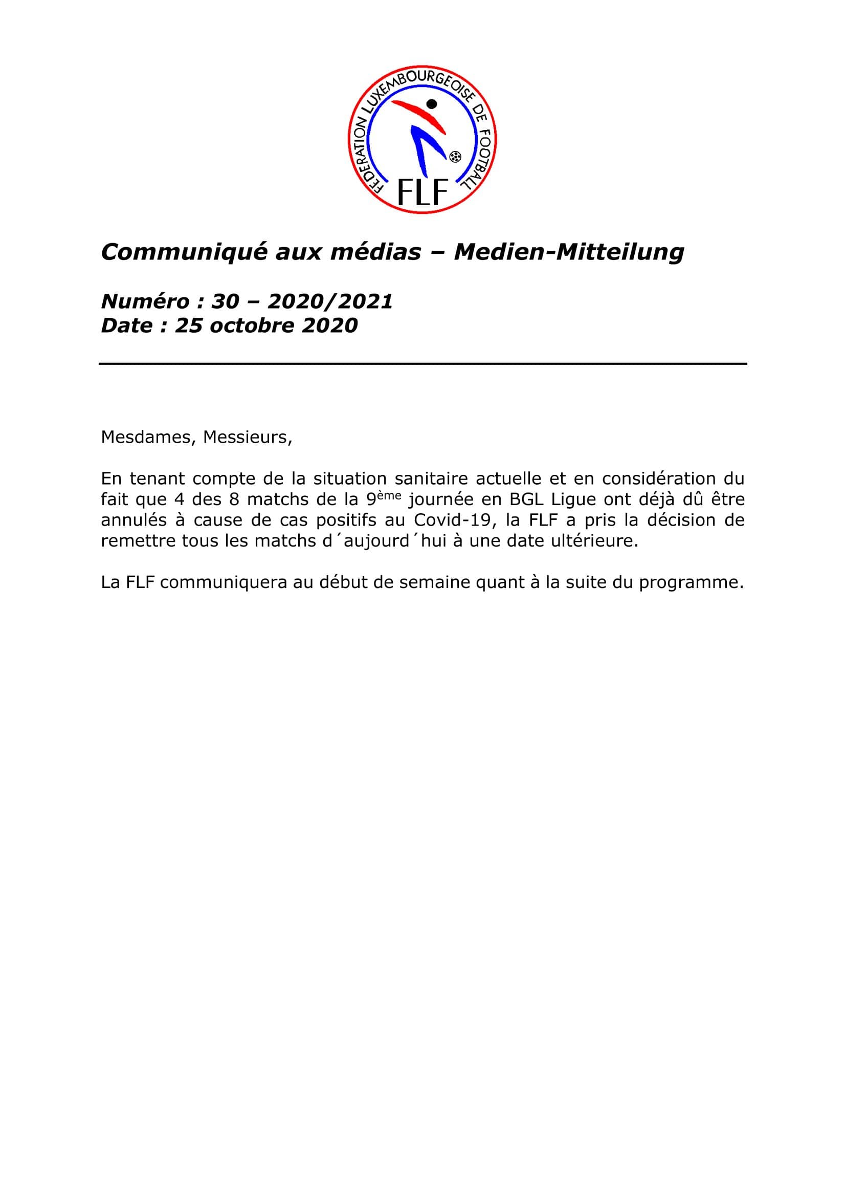 Report de la 9ème journée de BGL Ligue