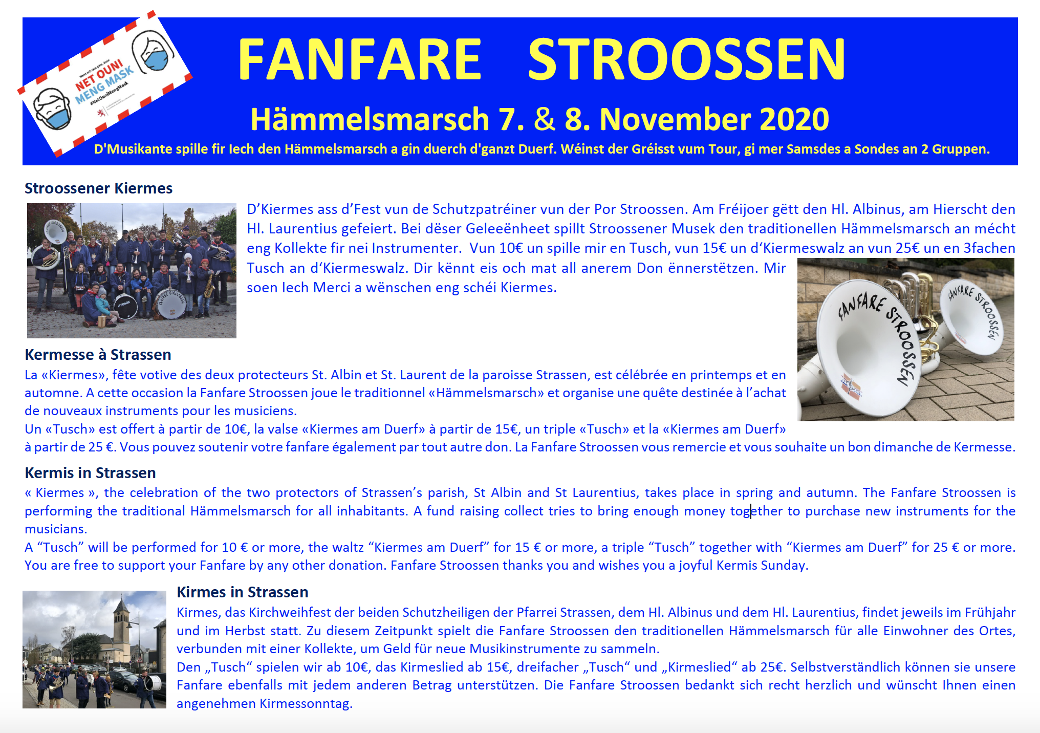 Hämmelsmarsch zu Stroossen 7. & 8. November 2020 