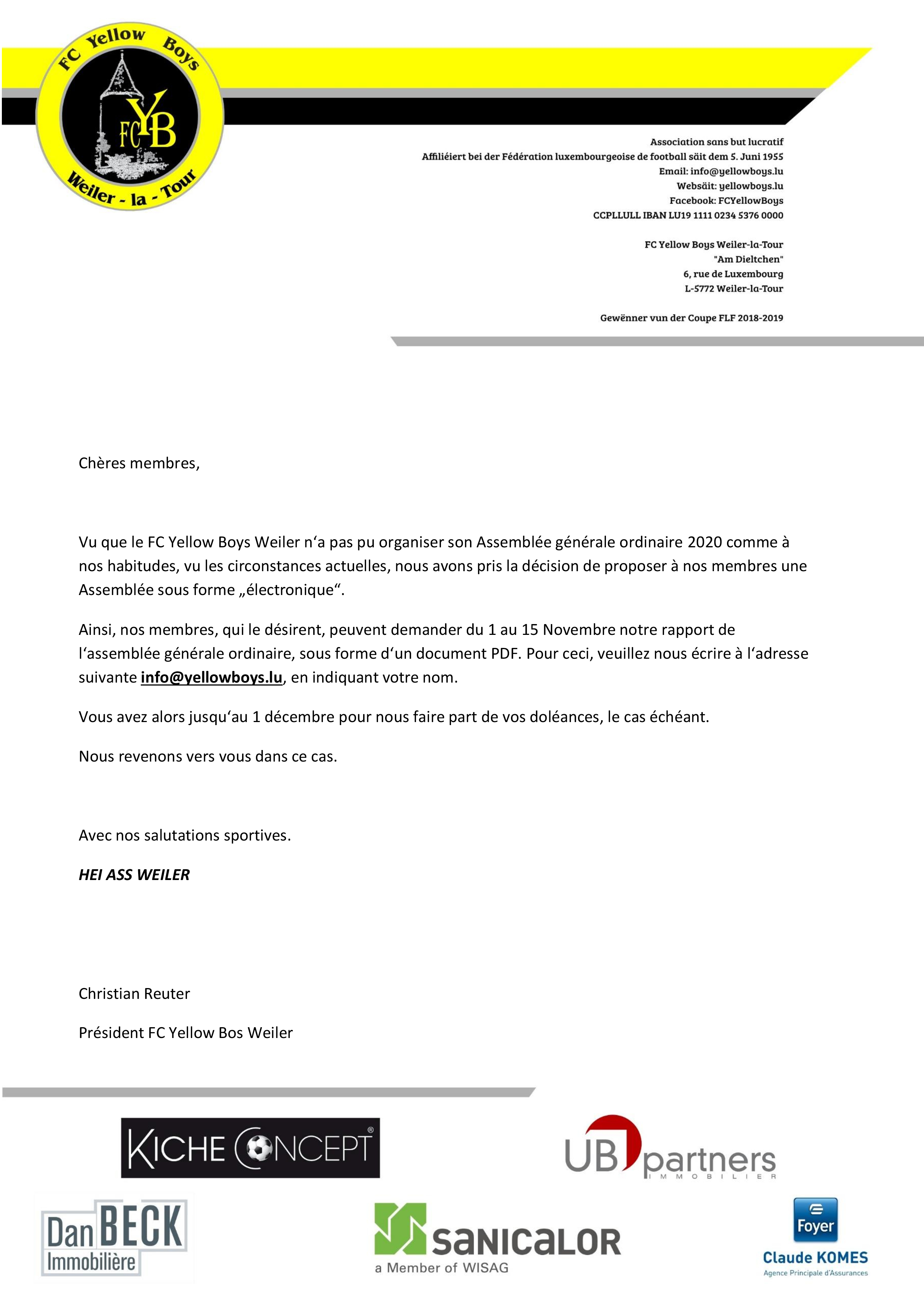 Generalversammlung 2020 FR