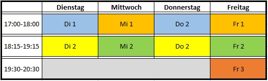 Adapted Training schedule for November 2020 ! Adapted Training schedule for November 2020 !