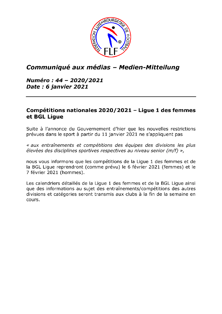 Communiqué FLF