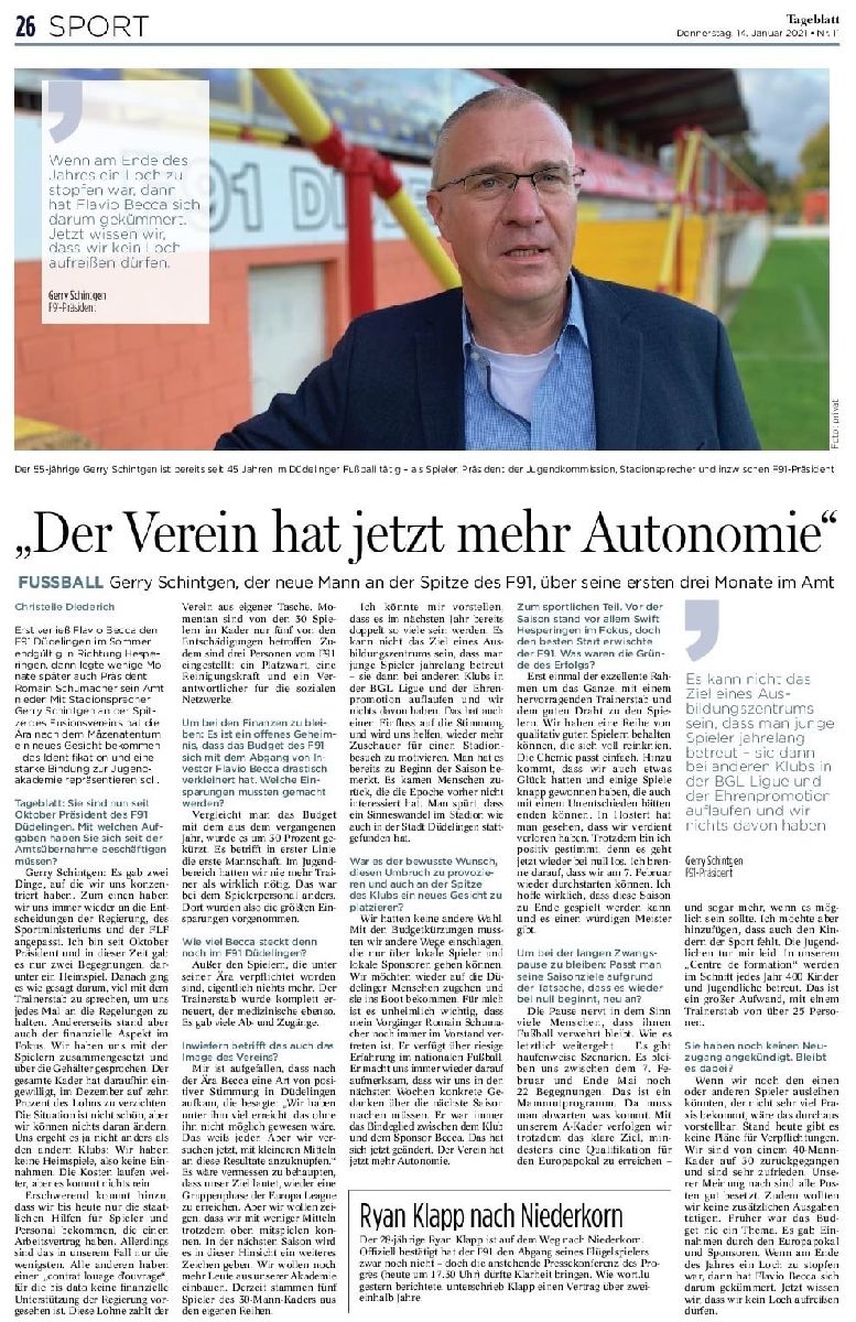 INTERVIEW DU PRESIDENT