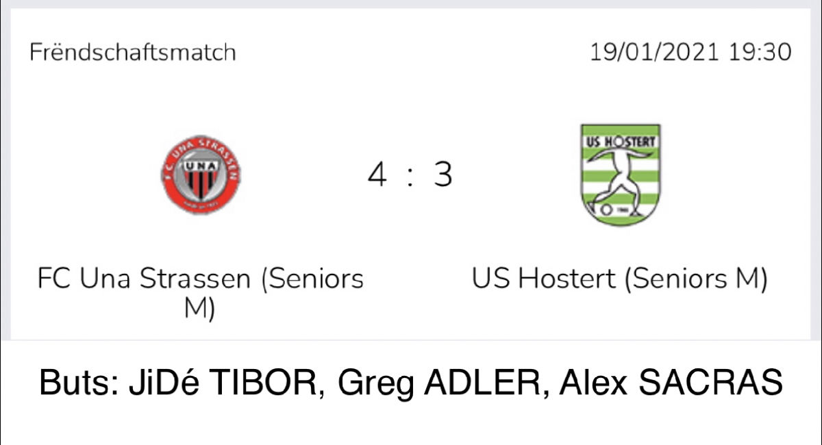 USH verléiert Testmatch zu Stroossen, schéisst awer 3 Goler.