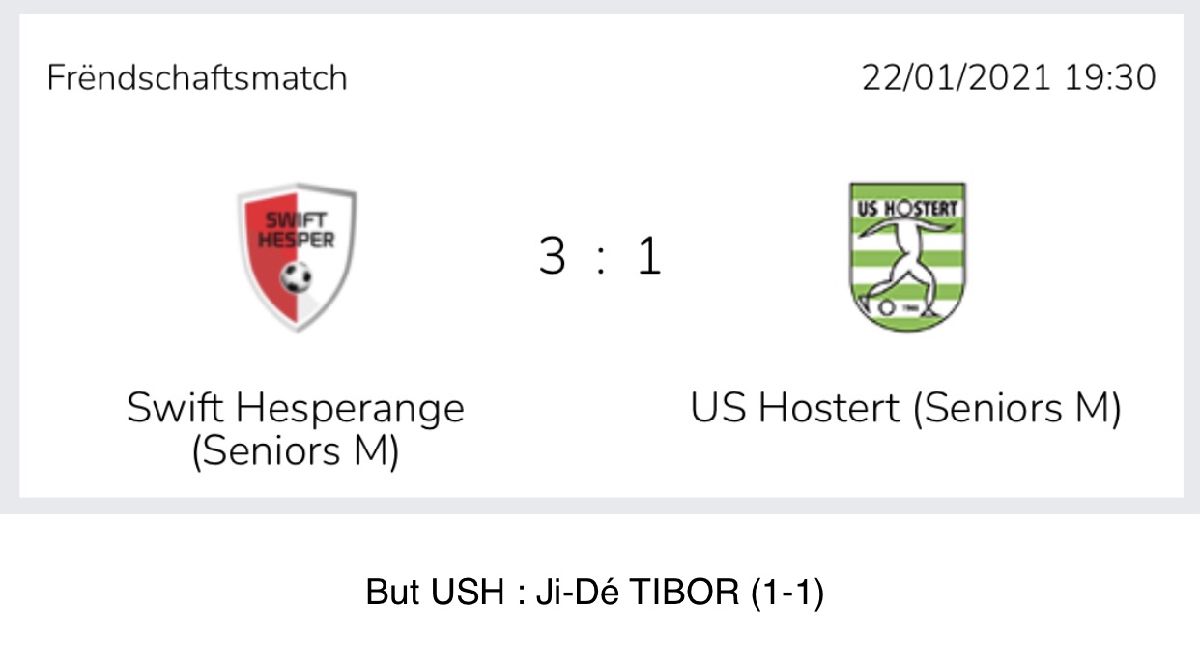 USH verléiert 1-3 amTestmatch géint Hesper