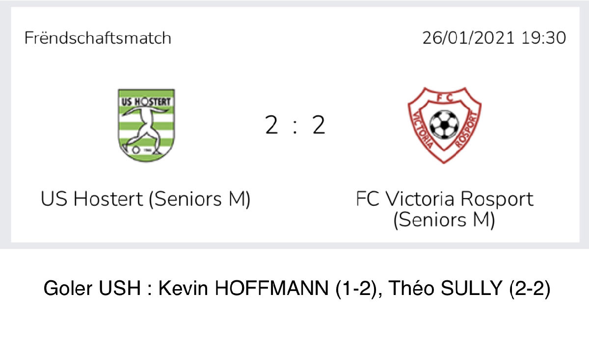 Am Testmatch spillen USH an Rouspert 2-2 glaich