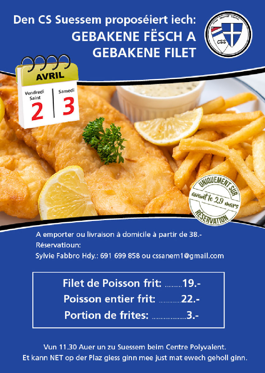 Gebakene Fisch a Filet vum CS Suessem