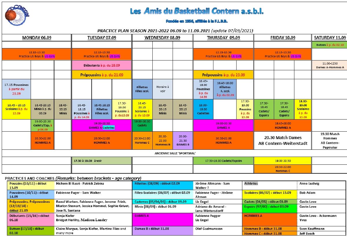 Trainingsplang fir d'Woch vum 19. Abrëll 2021 - update 20.04.2021