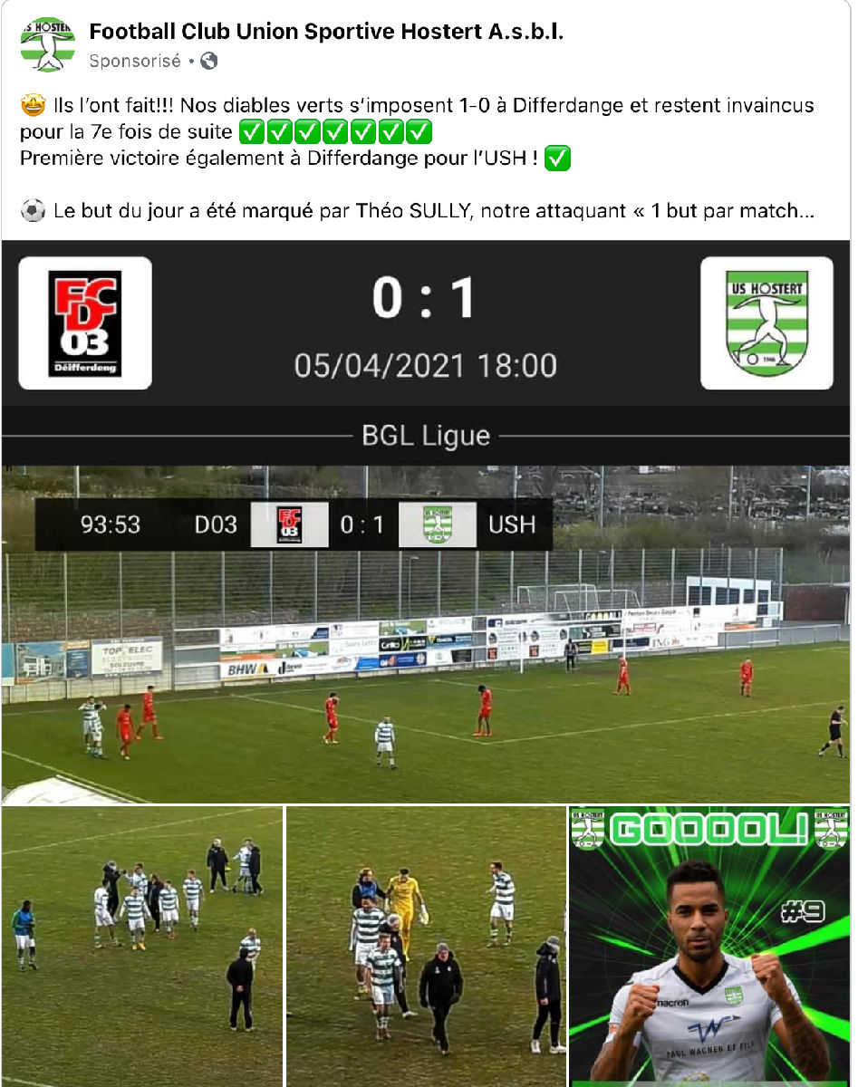 Den USH gewënnt och beim 4. dem FC DEIFFERDENG an dief vun Europa dreemen !