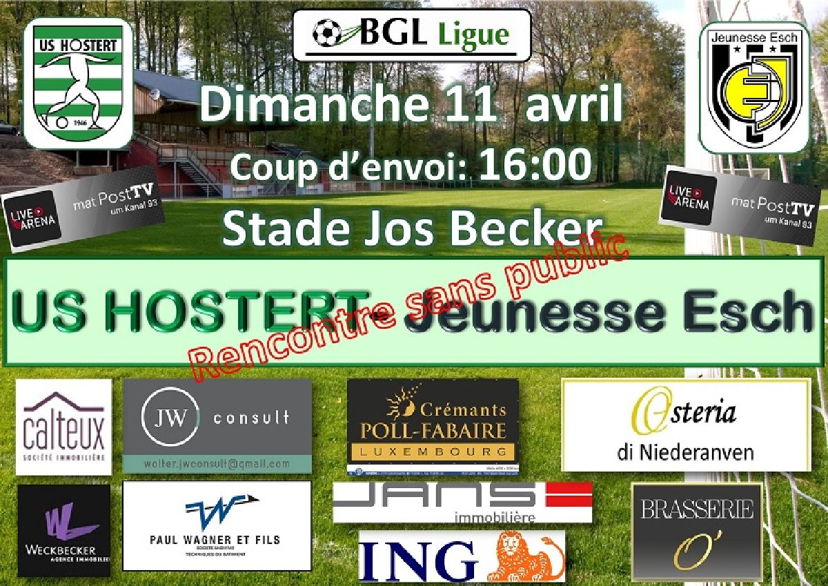 E Sonndeg geht et weider mam Topmatch ëm 4. Plaatz géint JEUNESSE Esch 