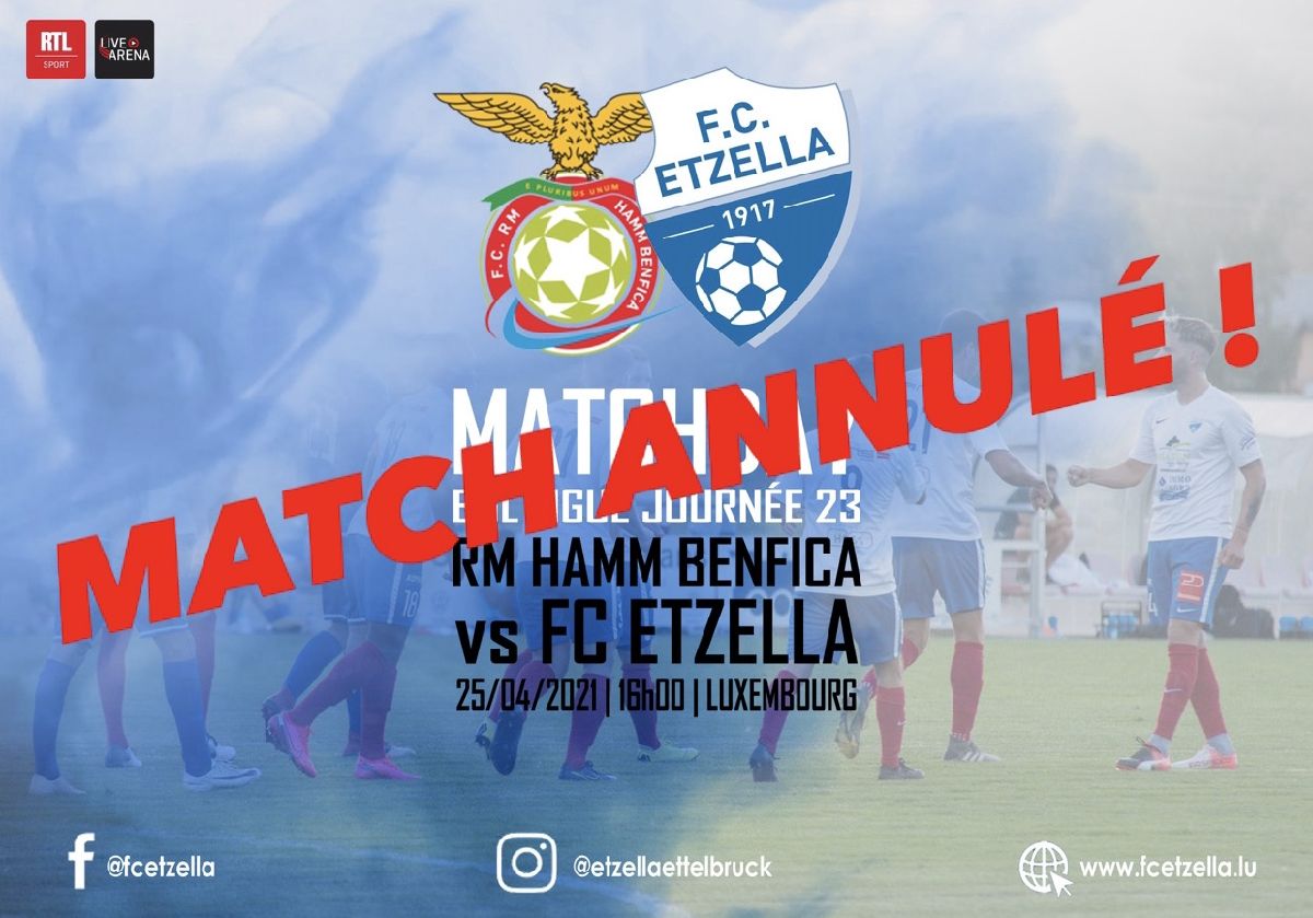 Den Mätch géint den RM Hamm Benfica ass oofgesoot