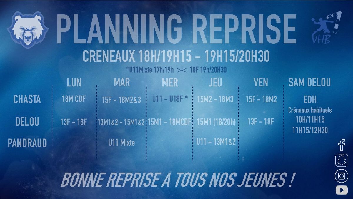 REPRISE POUR NOS JEUNES !