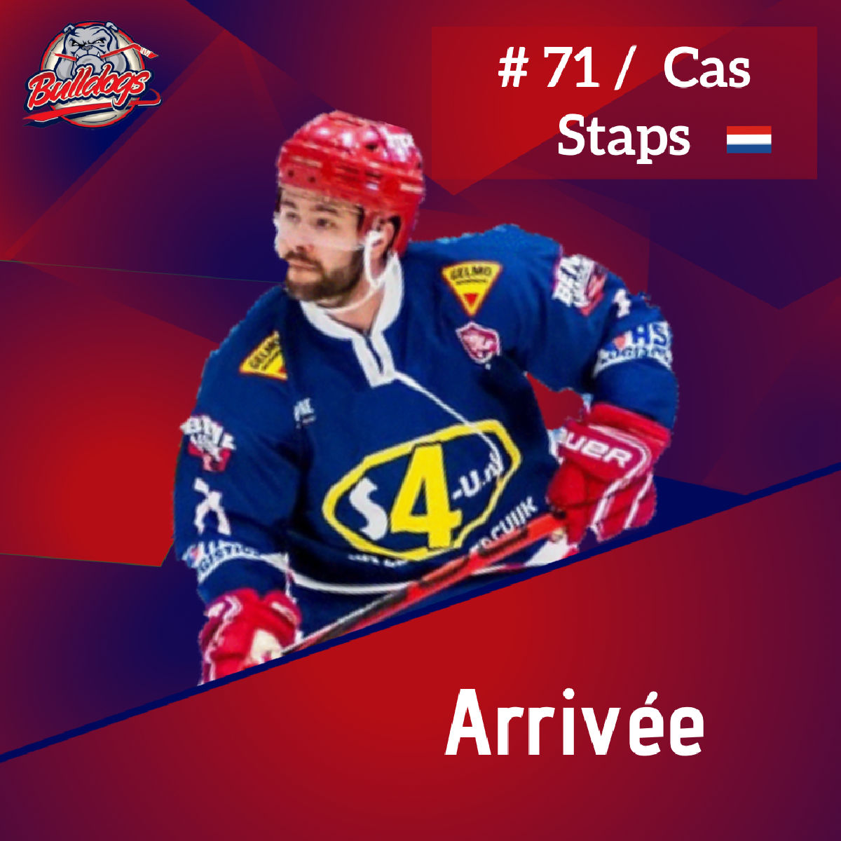 Arrivée de Cas Staps chez les Bulldogs de Liège Arrivée de Cas Staps chez les Bulldogs de Liège