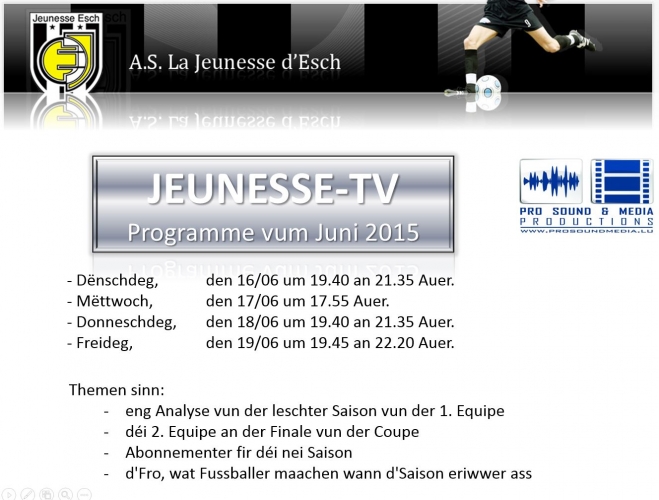 Jeunesse TV vum Juni Jeunesse TV vum Juni
