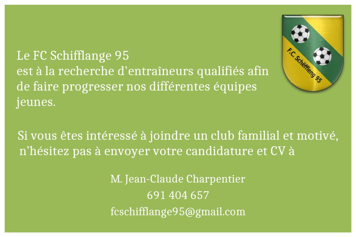 recherche entraîneurs pour équipes jeunes