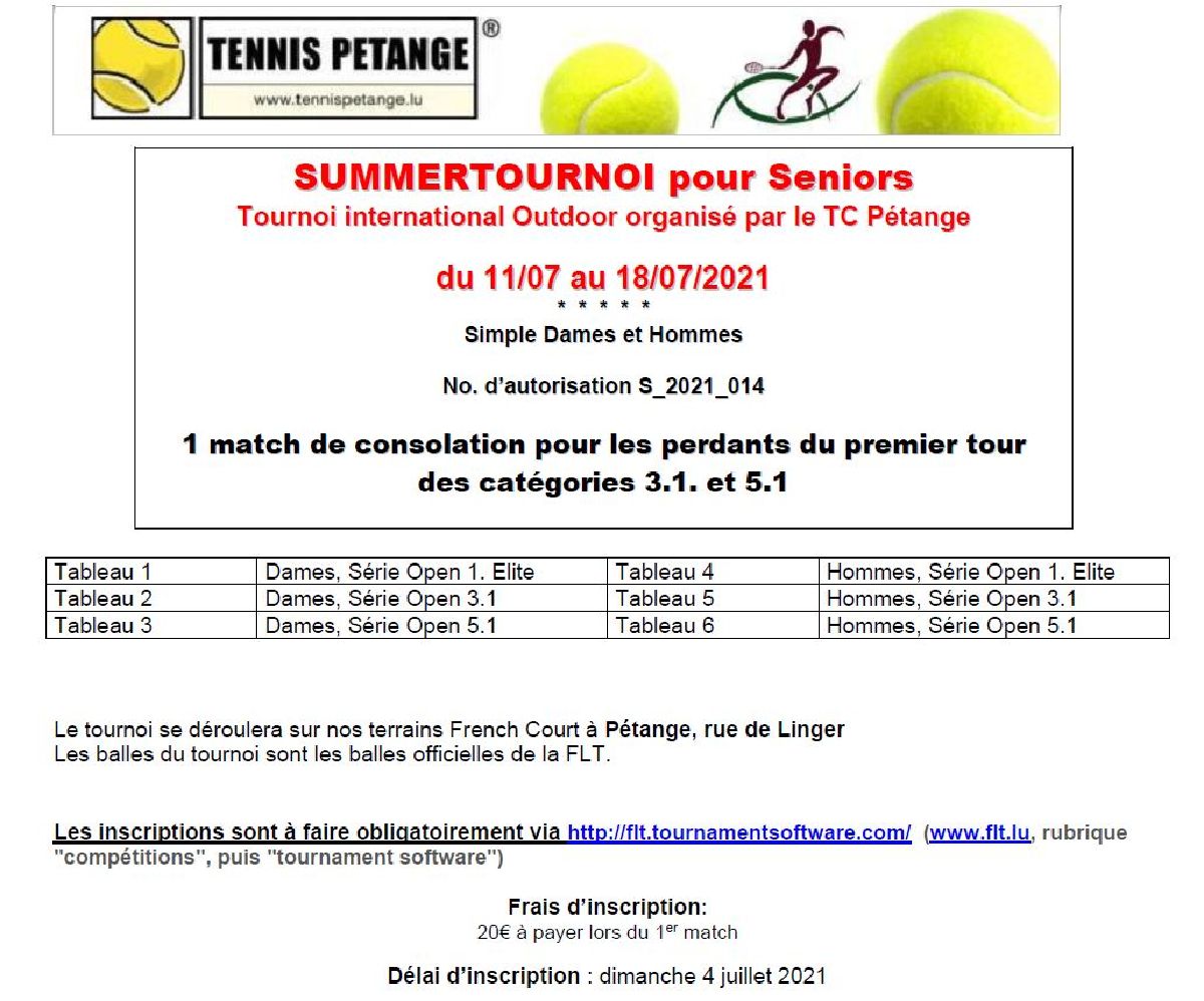 Tournoi à Pétange 11-18. Juillet