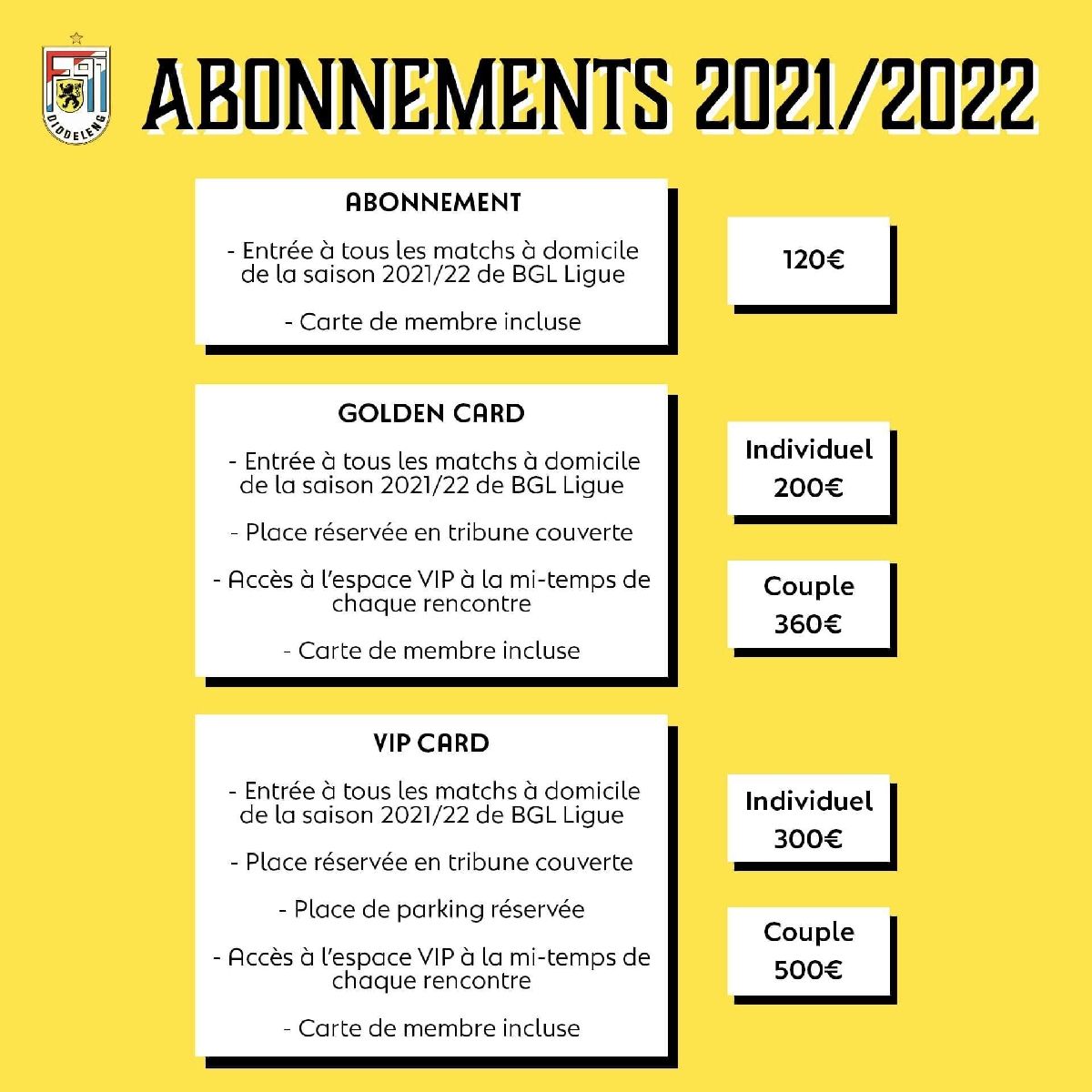 Abonnements Saison 2021/2022, c'est parti ! Abonnements Saison 2021/2022, c'est parti !