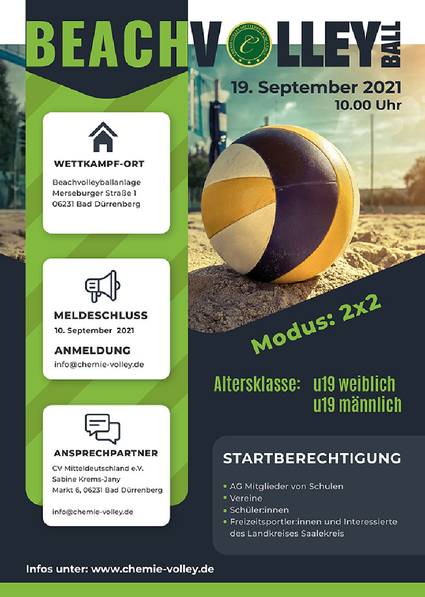 +++Anmeldung Beachvolleyball U19m/w - Kreis- Kinder- und Jugendspiele 2021+++