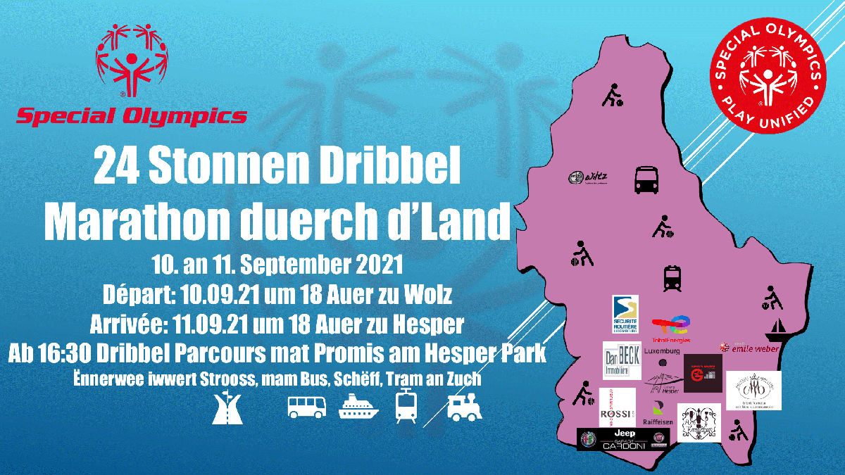 24 stonnen Dribbel Marathon duerch d'Land 24 stonnen Dribbel Marathon duerch d'Land