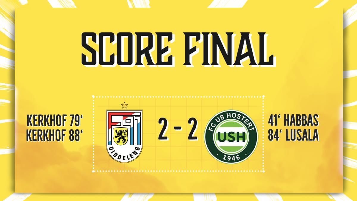 F91 Diddeleng - US Hostert 2-2 (0-1) F91 Diddeleng - US Hostert 2-2 (0-1)