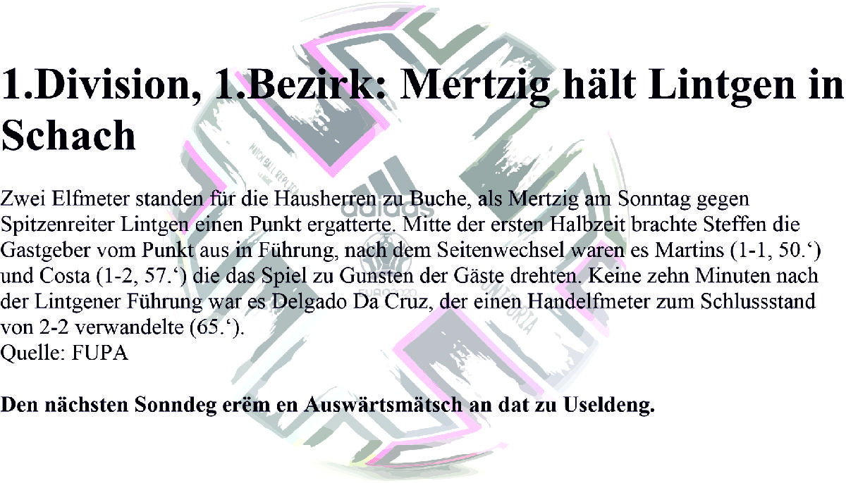 2. Championnatsmätsch