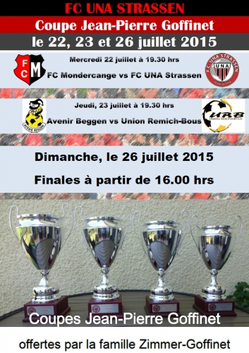 Coupe Jean-Pierre Goffinet le 22, 23 et 26 juillet 2015
