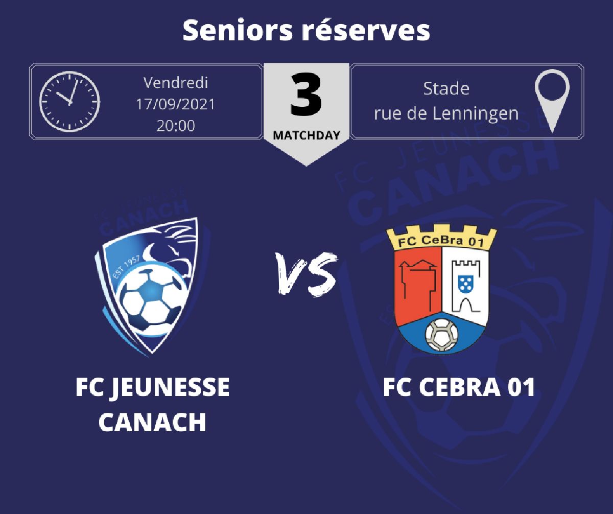 Prochain match à domicile pour nos seniors réserves également